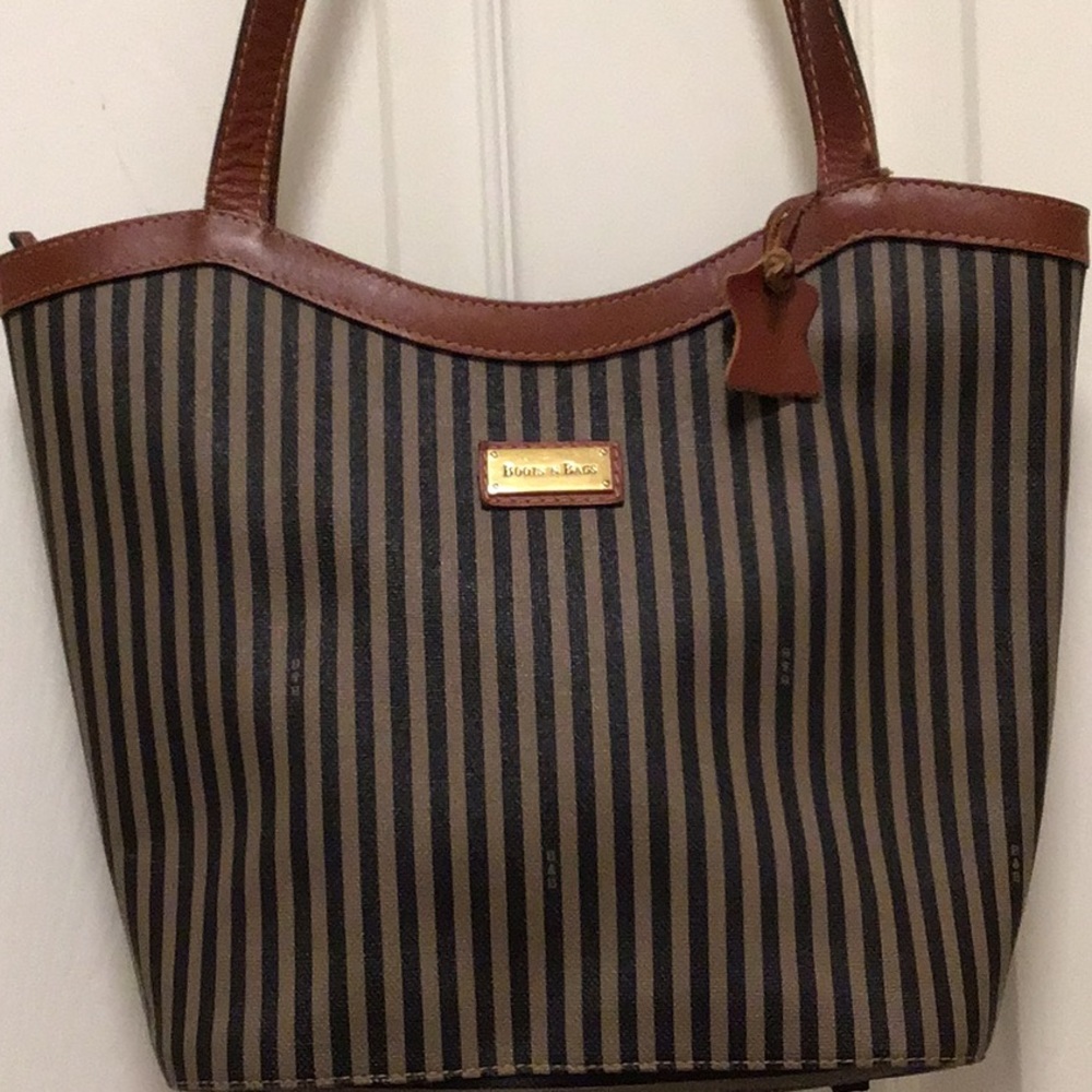 Striped Leather Shoulder Bag